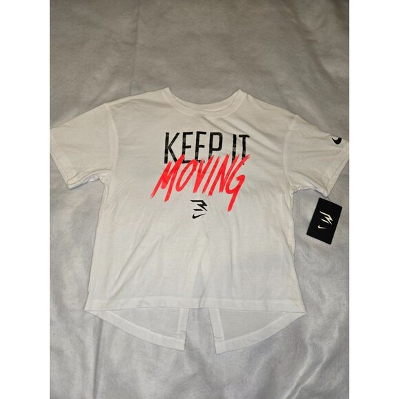 Nike 3Brand "Keep‎ It Moving" Graphic T-Shirt Split Back Athletic Sports S Youth - Picture 1 of 6